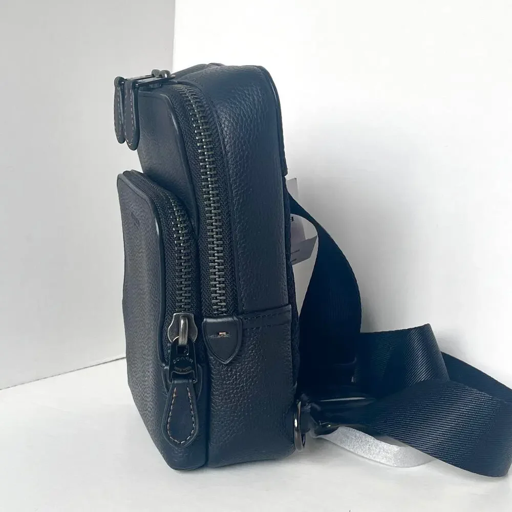 Coach Gotham Sling Pack 13 CR849 Black Leather Crossbody